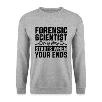Forensic Scientist My Day Starts When Crime Scene - Unisex Sweatshirt - salt & pepper - Front - Alina (178cm) & Michal (187cm)