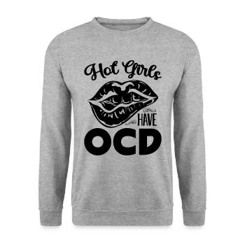 Hot Girls Have Health Care Mental Health Advocate - Unisex Sweatshirt - salt & pepper - Front - Alina (178cm) & Michal (187cm)