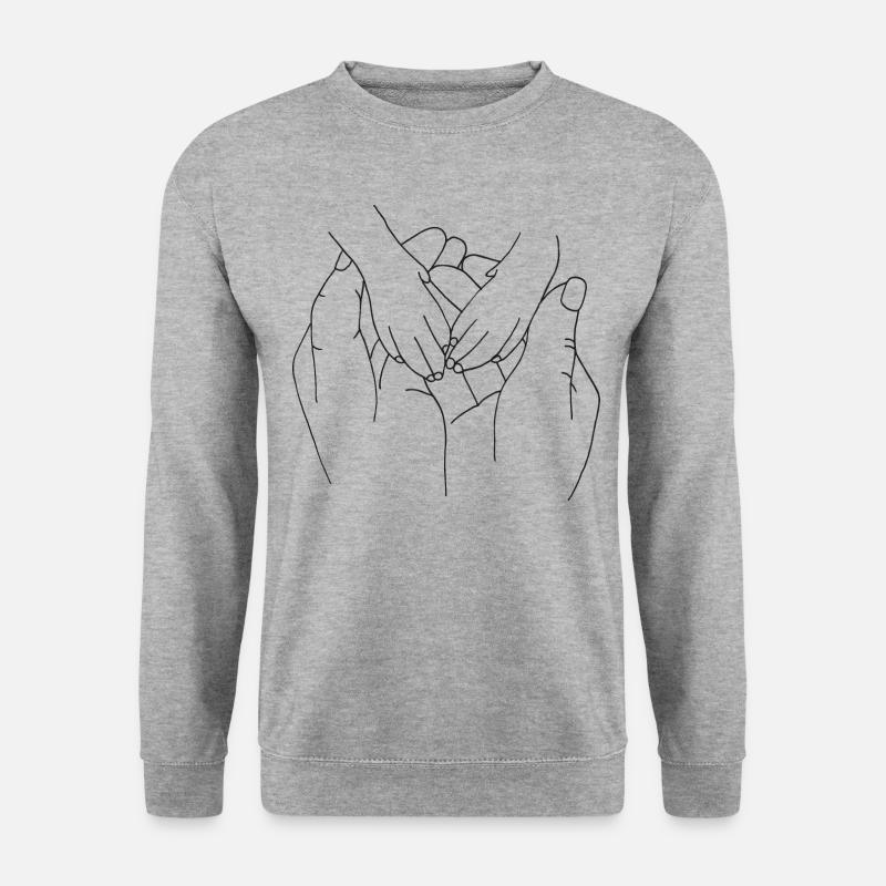 Hand mit Pfote - Unisex Pullover - Weißgrau meliert