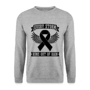 Every Storm Runs Awareness Mental Health Advocate - Unisex Pullover - Weißgrau meliert - Vorne - Alina (178cm) & Michal (187cm)