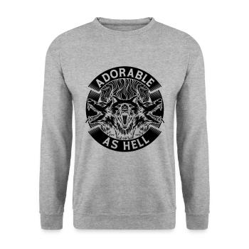 Adorable As Hell Ancient Greek Mythology Lover - Unisex Sweatshirt - salt & pepper - Front - Alina (178cm) & Michal (187cm)