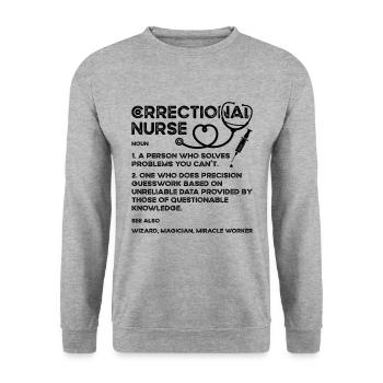Infirmière correctionnelle Personne qui résout les problèmes correctionnels - Sweat-shirt Unisexe - gris chiné - Devant - Alina (178cm) & Michal (187cm)