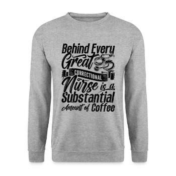 Derrière chaque infirmière correctionnelle mince argent - Sweat-shirt Unisexe - gris chiné - Devant - Alina (178cm) & Michal (187cm)