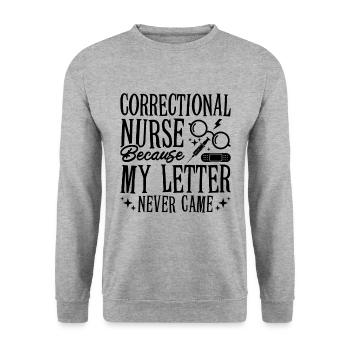 Infirmière correctionnelle parce que ma lettre infirmière de prison - Sweat-shirt Unisexe - gris chiné - Devant - Alina (178cm) & Michal (187cm)