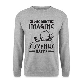 Il faut imaginer l’amant de mythologie grecque du dieu antique - Sweat-shirt Unisexe - gris chiné - Devant - Alina (178cm) & Michal (187cm)