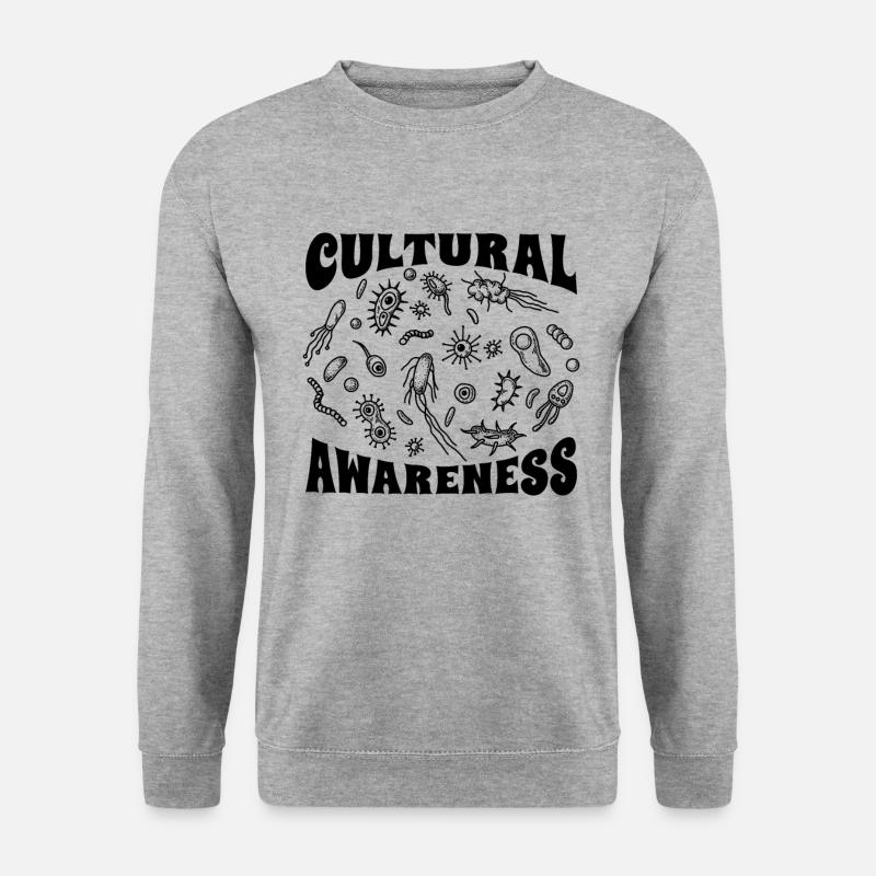 Cultural Awareness Microbiology Microbiologists - Unisex Pullover - Weißgrau meliert