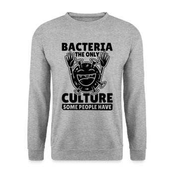 Les bactéries sont les seuls microbiologistes de la science de la culture - Sweat-shirt Unisexe - gris chiné - Devant - Alina (178cm) & Michal (187cm)