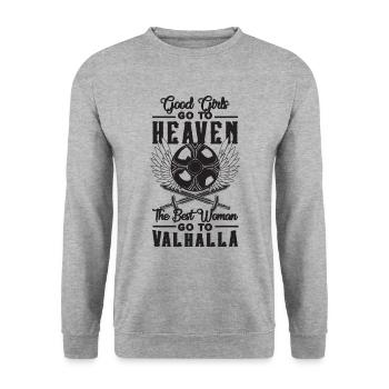 Good Girls Go To Heaven Mythologie nordique Valkyries - Sweat-shirt Unisexe - gris chiné - Devant - Alina (178cm) & Michal (187cm)