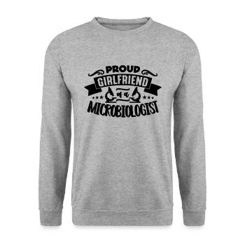 Proud Girlfriend Of A Biologist Microbiologists - Unisex Sweatshirt - salt & pepper - Front - Alina (178cm) & Michal (187cm)