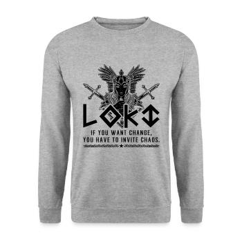 If You Want Change Loves Norse Mythology Valkyries - Unisex Pullover - Weißgrau meliert - Vorne - Alina (178cm) & Michal (187cm)