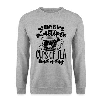 Today Is A Multiple Cups Herbalism Herbs Herbalist - Unisex Pullover - Weißgrau meliert - Vorne - Alina (178cm) & Michal (187cm)