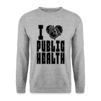 I Heart Public Epidemiologist Healthcare Worker - Unisex Sweatshirt - salt & pepper - Front - Alina (178cm) & Michal (187cm)