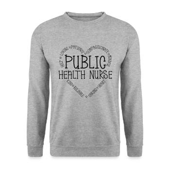 Public Health Nurse Scientist Healthcare Worker - Unisex Sweatshirt - salt & pepper - Front - Alina (178cm) & Michal (187cm)