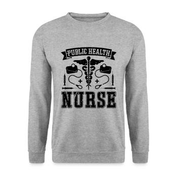 Public Health Nurse Virologist Healthcare Worker - Unisex Sweatshirt - salt & pepper - Front - Alina (178cm) & Michal (187cm)