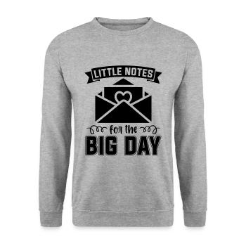 Little Notes For Wedding Planning Wedding Planners - Unisex Pullover - Weißgrau meliert - Vorne - Alina (178cm) & Michal (187cm)