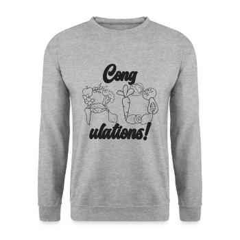 Congratulations Dietitian Nutritionist Dietitians - Unisex Sweatshirt - salt & pepper - Front - Alina (178cm) & Michal (187cm)