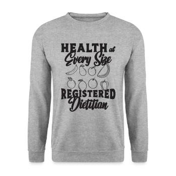 Health At Every Size Loves Nutritionist Dietitians - Unisex Sweatshirt - salt & pepper - Front - Alina (178cm) & Michal (187cm)