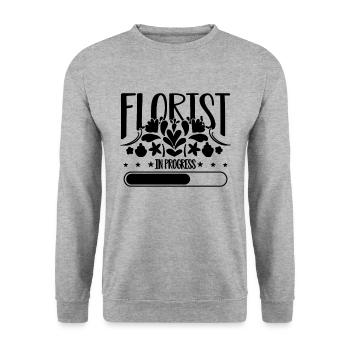 Florist In Progress Loves Floral Designer Florists - Unisex Pullover - Weißgrau meliert - Vorne - Alina (178cm) & Michal (187cm)