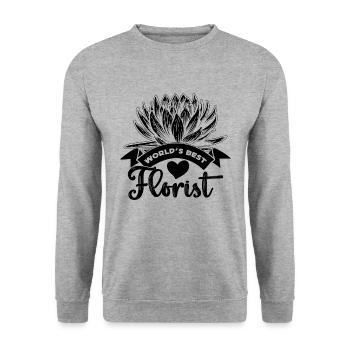 World's Best Florist Bouquet Horticulture Florists - Unisex Sweatshirt - salt & pepper - Front - Alina (178cm) & Michal (187cm)