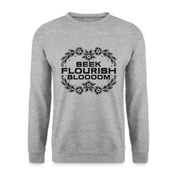 Seek Flourish Bloooom Florist Gardening Florists - Unisex Pullover - Weißgrau meliert - Vorne - Alina (178cm) & Michal (187cm)