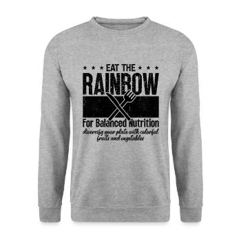 Eat The Rainbow For Balanced Nutrition Dietitians - Unisex Pullover - Weißgrau meliert - Vorne - Alina (178cm) & Michal (187cm)