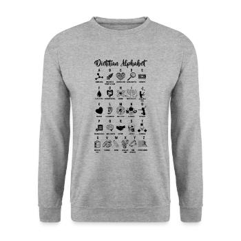 Dietitian Alphabet Loves Nutritionist Dietitians - Unisex Sweatshirt - salt & pepper - Front - Alina (178cm) & Michal (187cm)