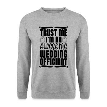 Trust Me I'm An Awesome Pastor Wedding Officiant - Unisex Pullover - Weißgrau meliert - Vorne - Alina (178cm) & Michal (187cm)