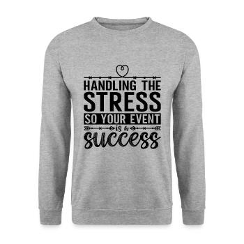 Handling The Stress So Planning Wedding Planners - Unisex Pullover - Weißgrau meliert - Vorne - Alina (178cm) & Michal (187cm)
