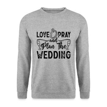 Love Pray & Plan Wedding Planning Wedding Planners - Unisex Pullover - Weißgrau meliert - Vorne - Alina (178cm) & Michal (187cm)