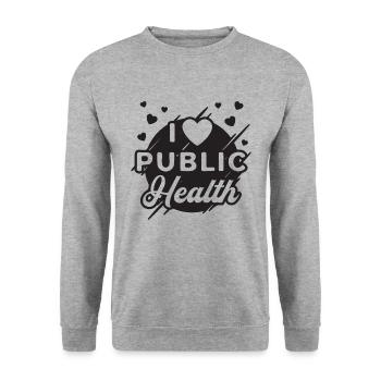 I Heart Public Health Nurses Healthcare Worker - Unisex Sweatshirt - salt & pepper - Front - Alina (178cm) & Michal (187cm)