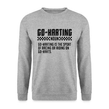 Go-Karting Noun Kart Racing Racetrack Kart Racer - Sweat-shirt Unisexe - gris chiné - Devant - Alina (178cm) & Michal (187cm)