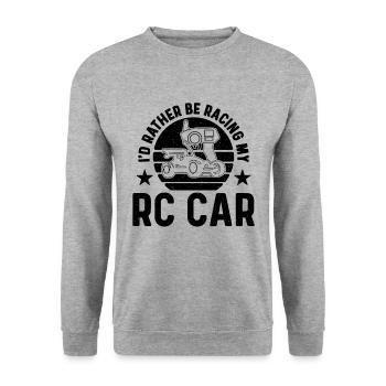 I'd Rather Be Racing My Retro Model Car RC Racer - Unisex Pullover - Weißgrau meliert - Vorne - Alina (178cm) & Michal (187cm)