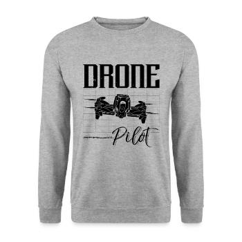 Drone Pilot Quadcopter Racing Machine Drone Racer - Unisex Sweatshirt - salt & pepper - Front - Alina (178cm) & Michal (187cm)