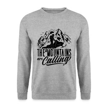 The Mountains Are Winter Sports Snowmobile Racer - Unisex Sweatshirt - salt & pepper - Front - Alina (178cm) & Michal (187cm)