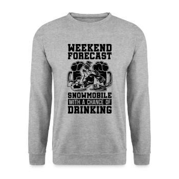 Prévisions de fin de semaine Motorsport Snowmobile Racer - Sweat-shirt Unisexe - gris chiné - Devant - Alina (178cm) & Michal (187cm)