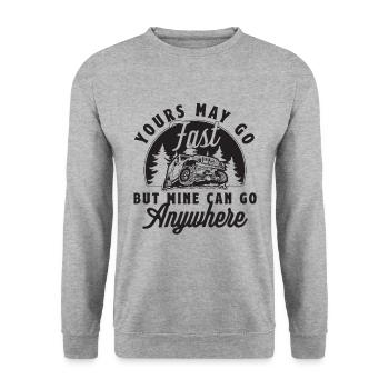 Le vôtre peut aller vite mais le mien Roadtrip Off-Road Racer - Sweat-shirt Unisexe - gris chiné - Devant - Alina (178cm) & Michal (187cm)