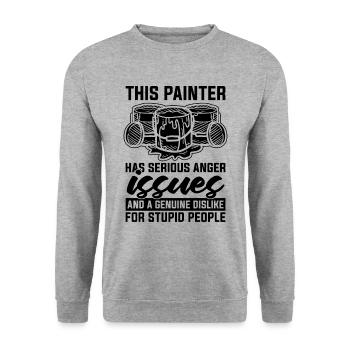 Ce peintre a une colère sérieuse peignant des peintres - Sweat-shirt Unisexe - gris chiné - Devant - Alina (178cm) & Michal (187cm)