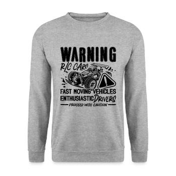 Warning R/C Cars Fast Remote Controlled RC Racer - Unisex Pullover - Weißgrau meliert - Vorne - Alina (178cm) & Michal (187cm)