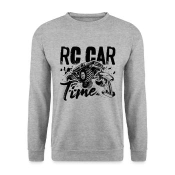 RC Car Time Loves Radio Controlled Car RC Racer - Unisex Pullover - Weißgrau meliert - Vorne - Alina (178cm) & Michal (187cm)