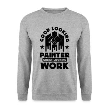 Good Looking Painter Paint Brush Craftsmen Painter - Unisex Pullover - Weißgrau meliert - Vorne - Alina (178cm) & Michal (187cm)