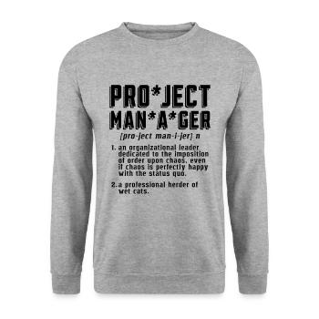 Project Manager An Organizational Leader Project - Unisex Sweatshirt - salt & pepper - Front - Alina (178cm) & Michal (187cm)
