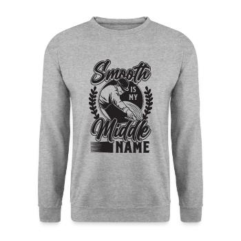 Smooth est mon deuxième prénom Mason Concrete Finishers - Sweat-shirt Unisexe - gris chiné - Devant - Alina (178cm) & Michal (187cm)