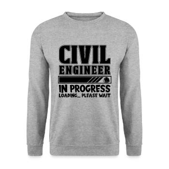 Civil Engineer In Progress Loading Loves Engineers - Unisex Pullover - Weißgrau meliert - Vorne - Alina (178cm) & Michal (187cm)