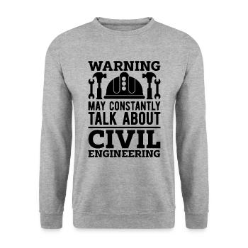 Warning May Constantly Engineering Civil Engineers - Unisex Pullover - Weißgrau meliert - Vorne - Alina (178cm) & Michal (187cm)