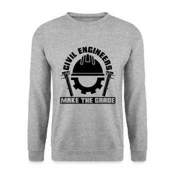 Civil Engineers Make The Grade Project Engineer - Unisex Pullover - Weißgrau meliert - Vorne - Alina (178cm) & Michal (187cm)