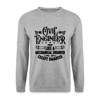 Civil Engineer Noun Like Building Civil Engineers - Unisex Pullover - Weißgrau meliert - Vorne - Alina (178cm) & Michal (187cm)