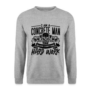 I Am A Concrete Man Concreter Concrete Finishers - Unisex Pullover - Weißgrau meliert - Vorne - Alina (178cm) & Michal (187cm)