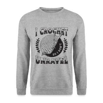 Je crochete pour ne pas démêler l’amant du crochet de couture - Sweat-shirt Unisexe - gris chiné - Devant - Alina (178cm) & Michal (187cm)