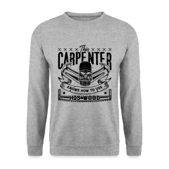 Ce charpentier sait comment menuisier les charpentiers - Sweat-shirt Unisexe - gris chiné - Devant - Alina (178cm) & Michal (187cm)