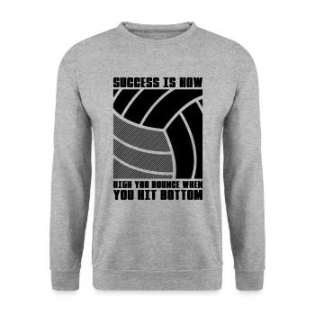 Success Is How Volleyball Coach Volleyball Player - Unisex Pullover - Weißgrau meliert - Vorne - Alina (178cm) & Michal (187cm)